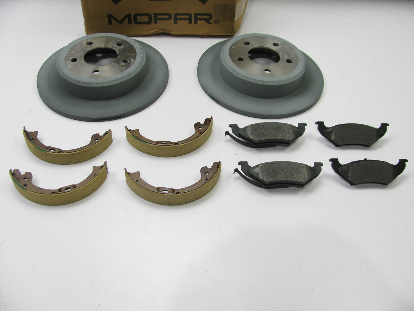 OEM  Rear Disc Brake Kit, Rotors, Pads, Parking Brake Shoes VRNS4036AC