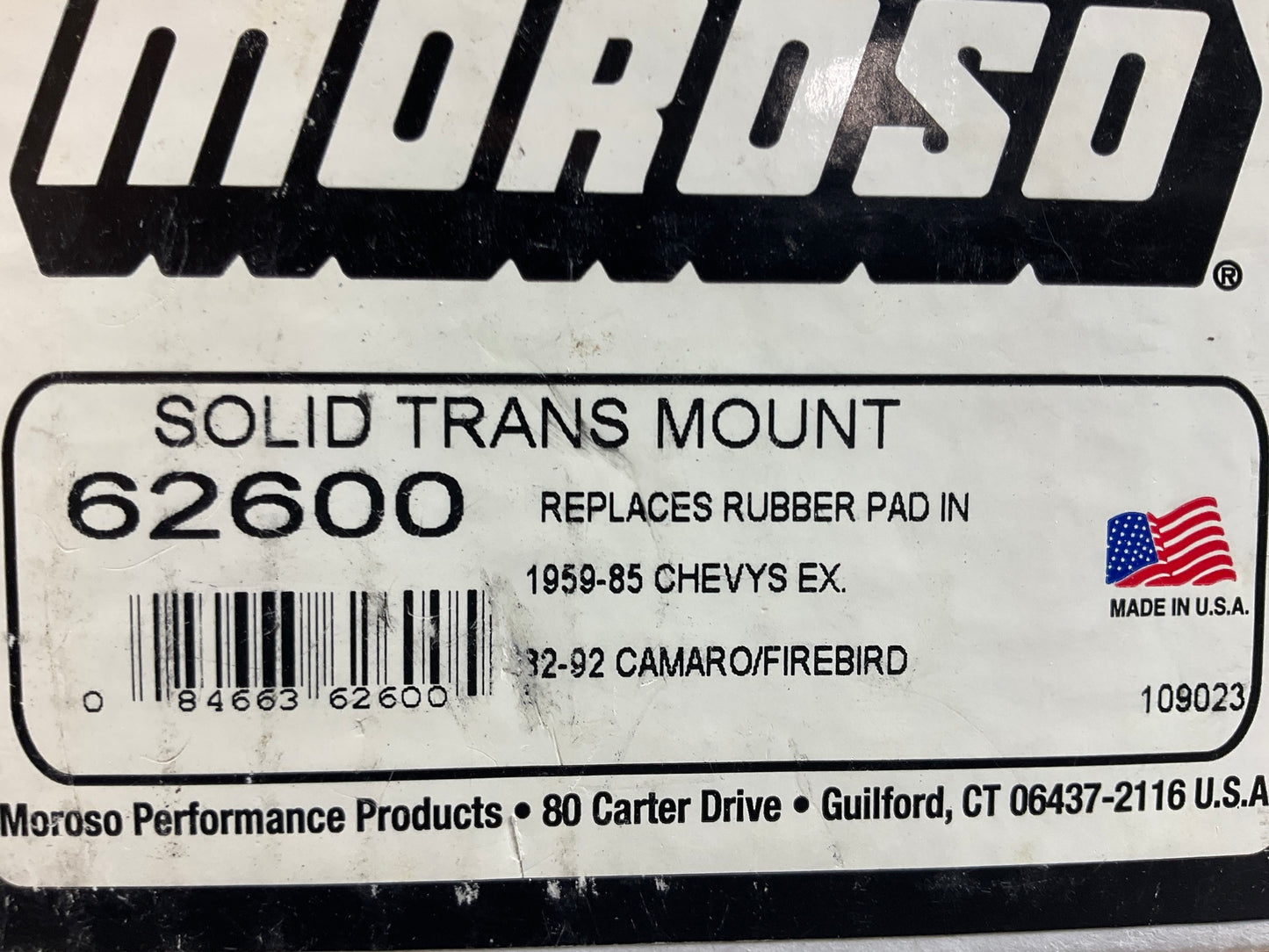 Moroso 62600 Transmission Solid Steel Trans Mount Chevy PG / TH350 / TH400
