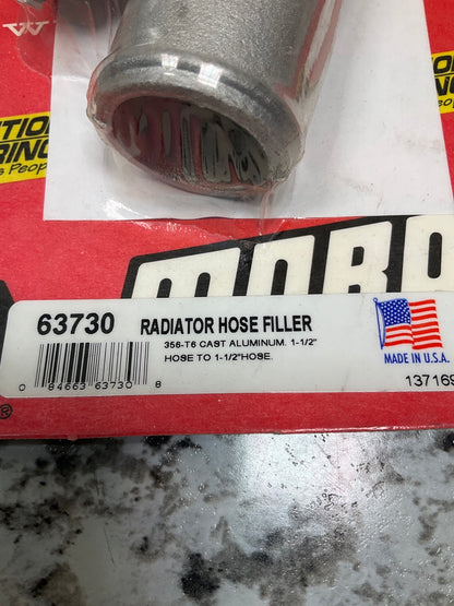 Moroso 63730 Universal Radiator Hose Coolant Filler Neck In-Line 1.5''x 1.5''
