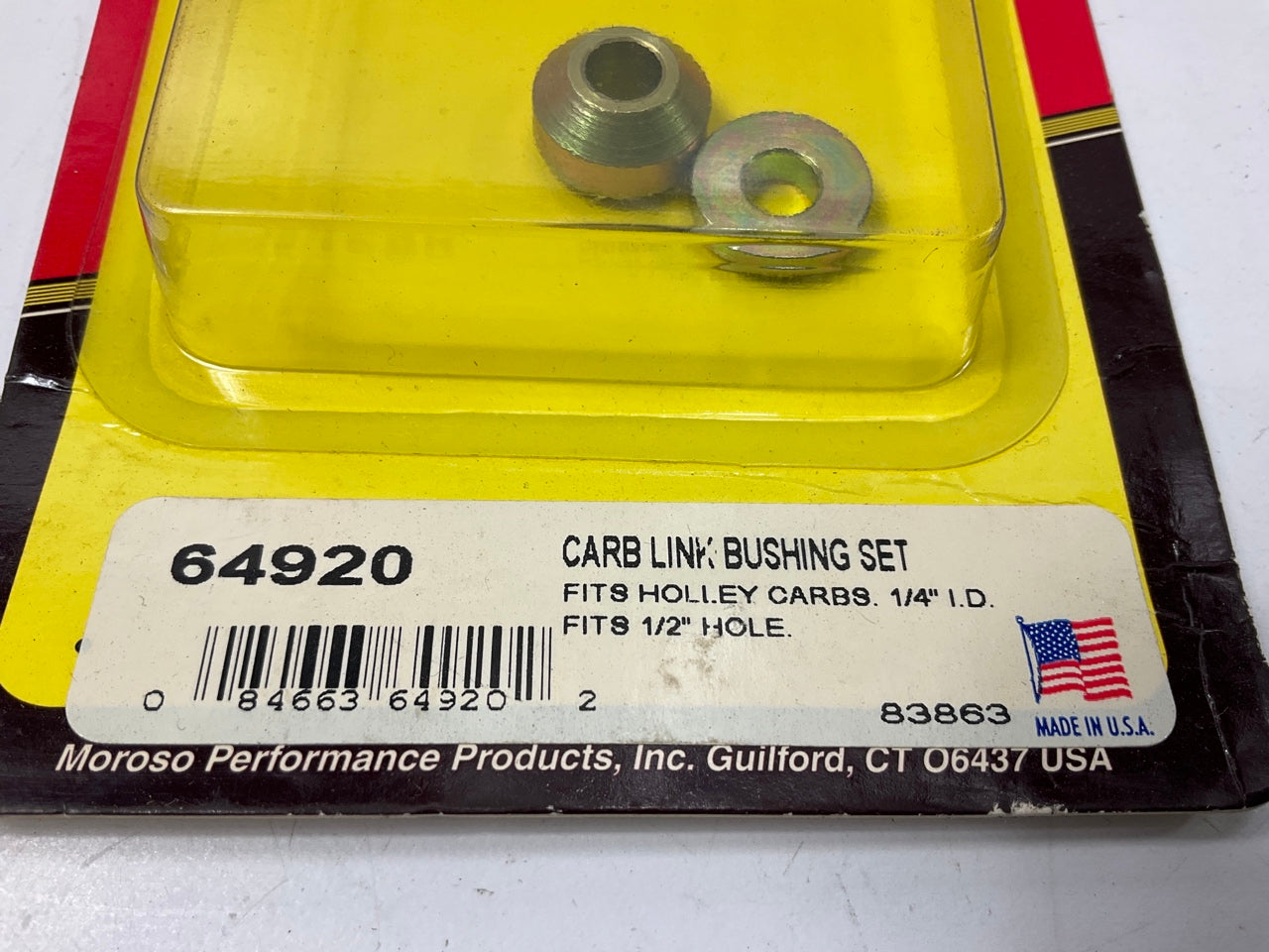 Moroso 64920 Holley Carburetor Linkage Bushing Kit For 1/2'' Hole, 1/4'' ID