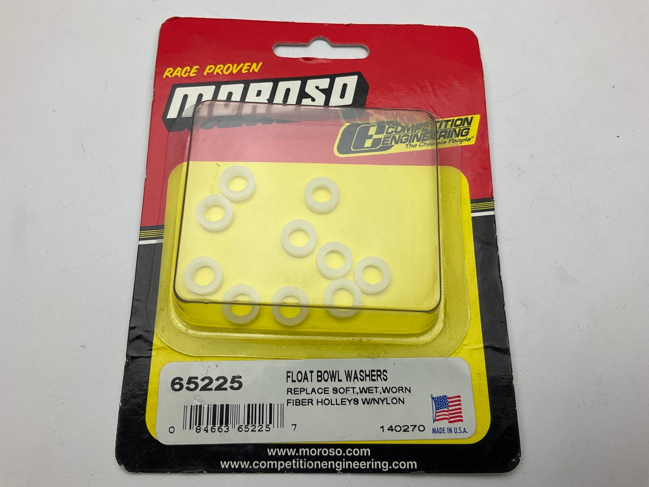Moroso 65225 Nylon Holley Carburetor Float Bowl Washers 10-Pack
