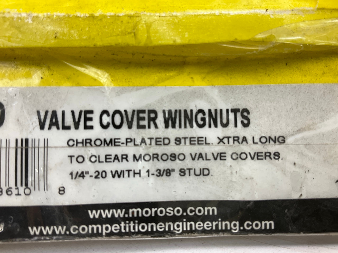 Moroso 68610 1/4''-20 X 1-3/8'' Chrome Extra Long Valve Cover Wing Nuts SBC Chevy
