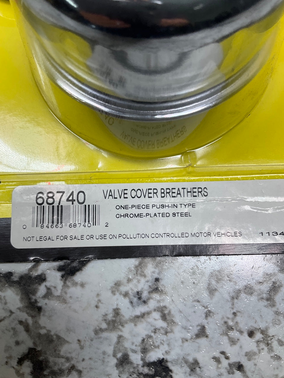Moroso 68740 Valve Cover Breather Round Push-In Chrome Steel Pair Logo Grommets