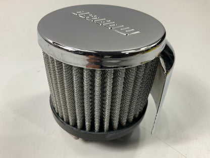 Moroso 68811 Clamp-on Breather Filter Black/Chrome, Half-Shield, For 1-3/8'' Tube