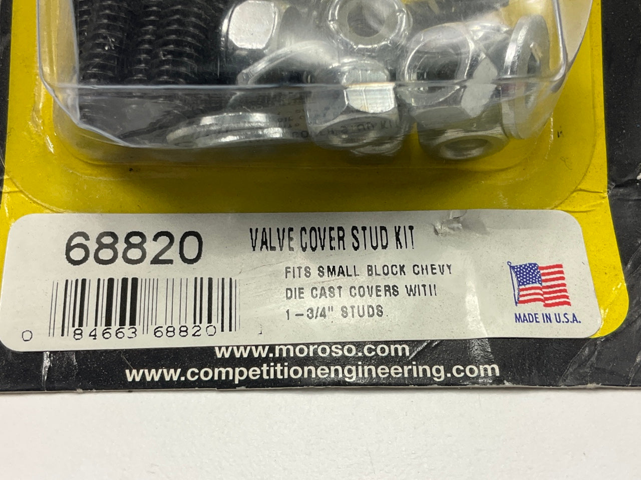 Moroso 68820 SBC Valve Cover Stud Kit 1/4''-20 Thread, Set Of 8, 1.750'' Lock Nuts