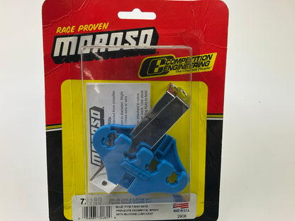 Moroso 72180 (Kit) Spark Plug Wire Loom Blue / Chrome 4 Wire Valve Cover Mount