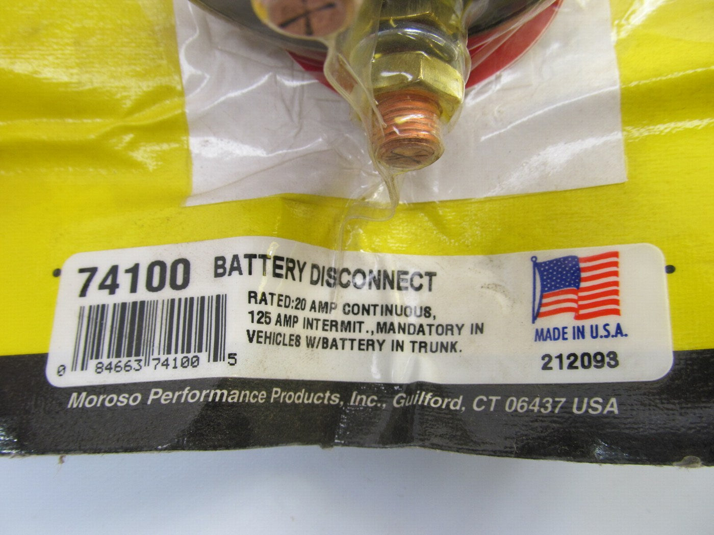 Moroso 74100 Battery Disconnect Switch Rotary 20 Continuous Amps Rating