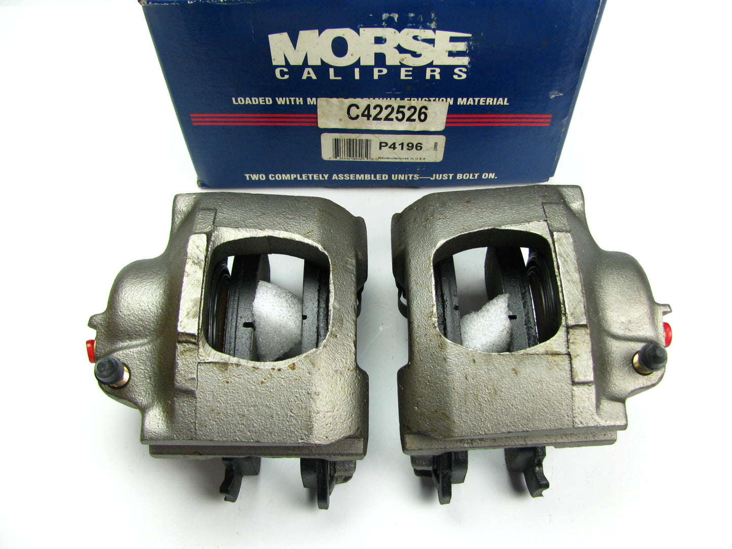 Reman. Morse P4196 Front Disc Brake Caliper Set With Brake Pads