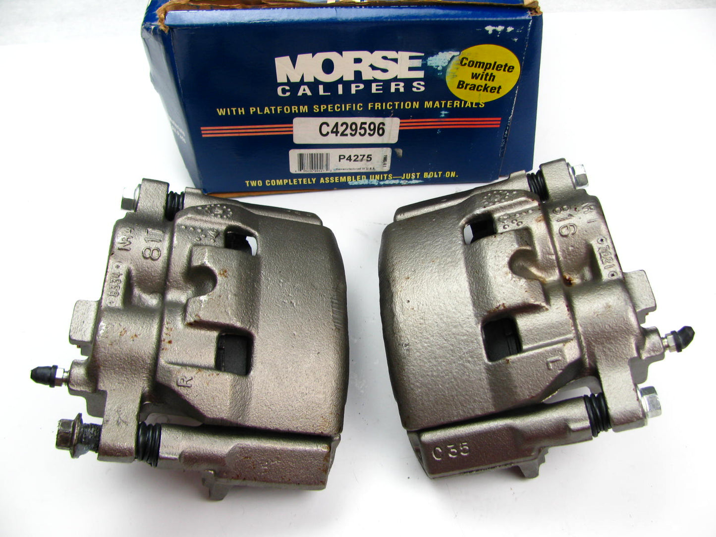 Reman Morse P4275 Front Disc Brake Caliper Set  With Pads