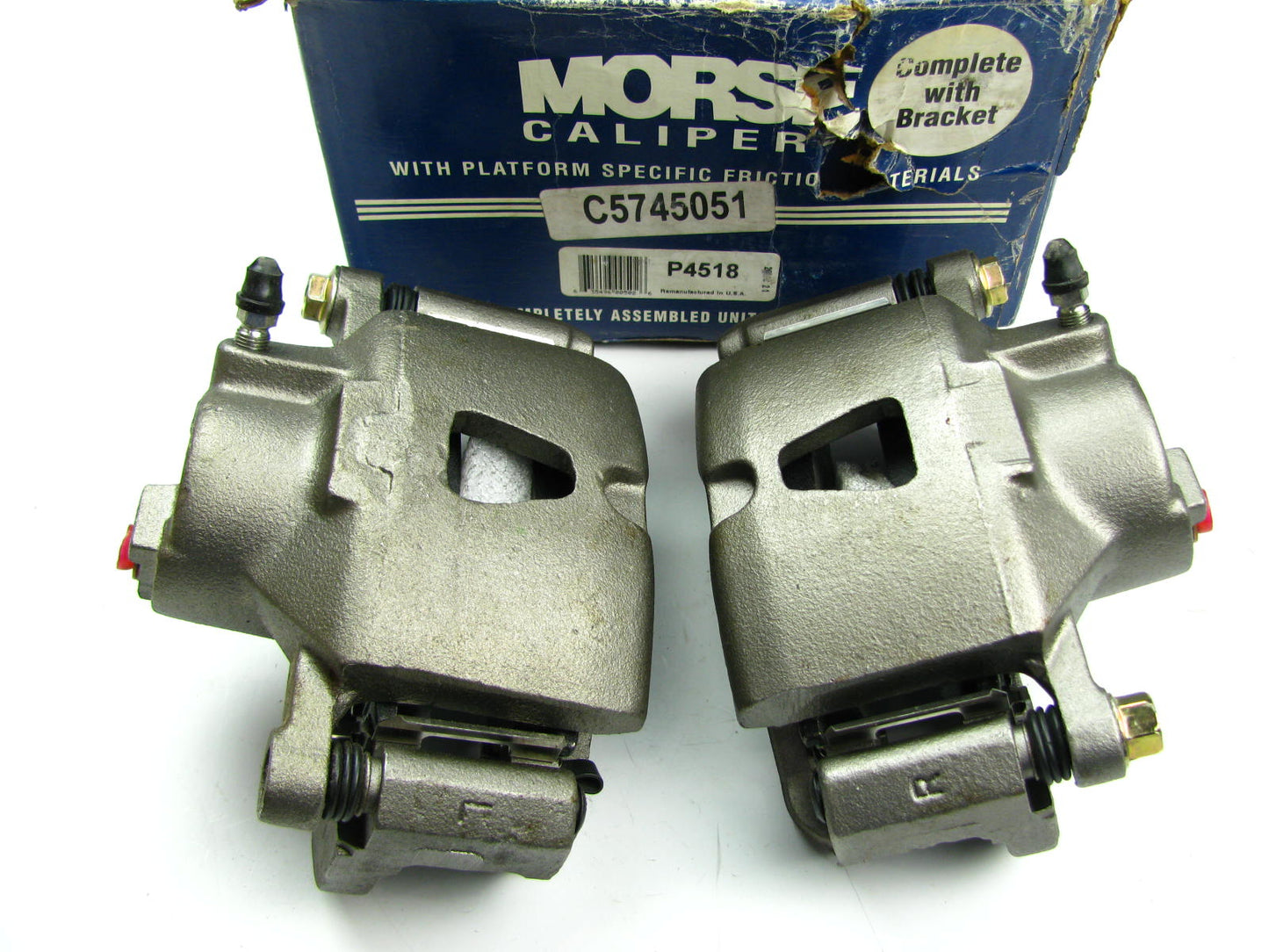 Reman. Morse P4518 FRONT Disc Brake Caliper Set Loaded With Brake Pads