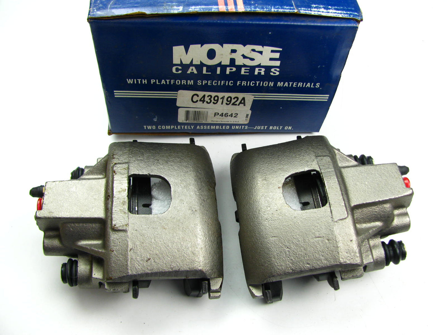 REMANUFACTURED Morse P4642 Front Disc Brake Caliper Set Loaded With Brake Pads