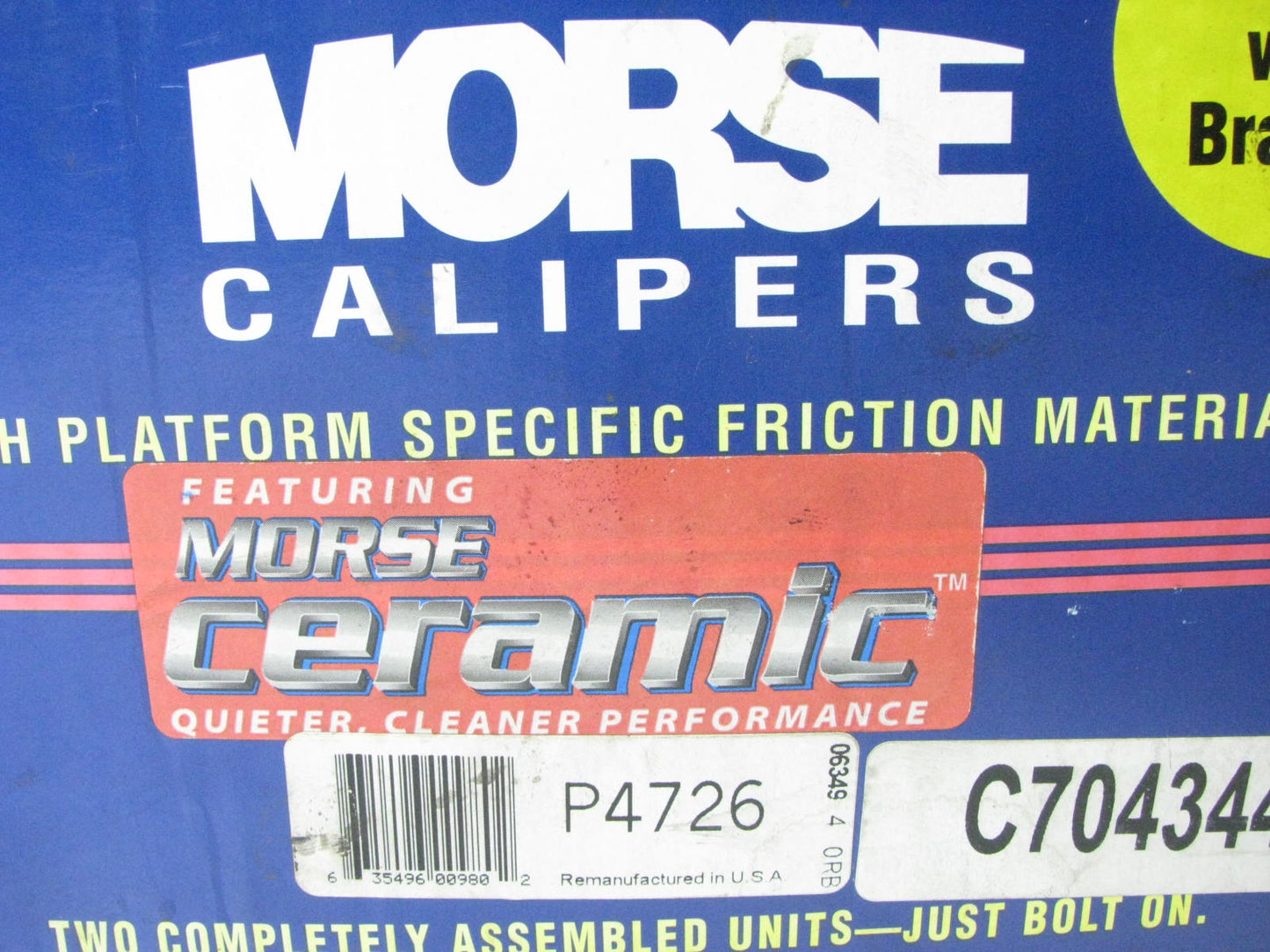 Morse P4726 Remanufactured Disc Brake Caliper Set - Rear