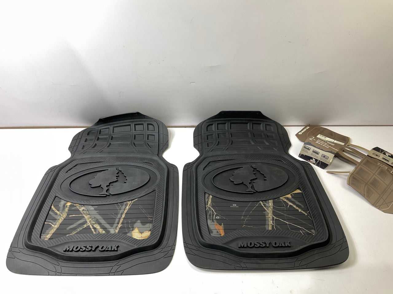 Mossy Oak C000002090299 Black Rubber Universal Trim-to-Fit Floor Mats, Front
