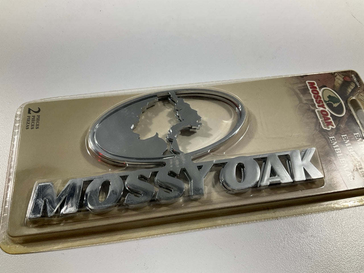 Mossy Oak MEM2004 MOSSY OAK CAMO Emblem Chrome Colored ABS Plastic - 2 PACK