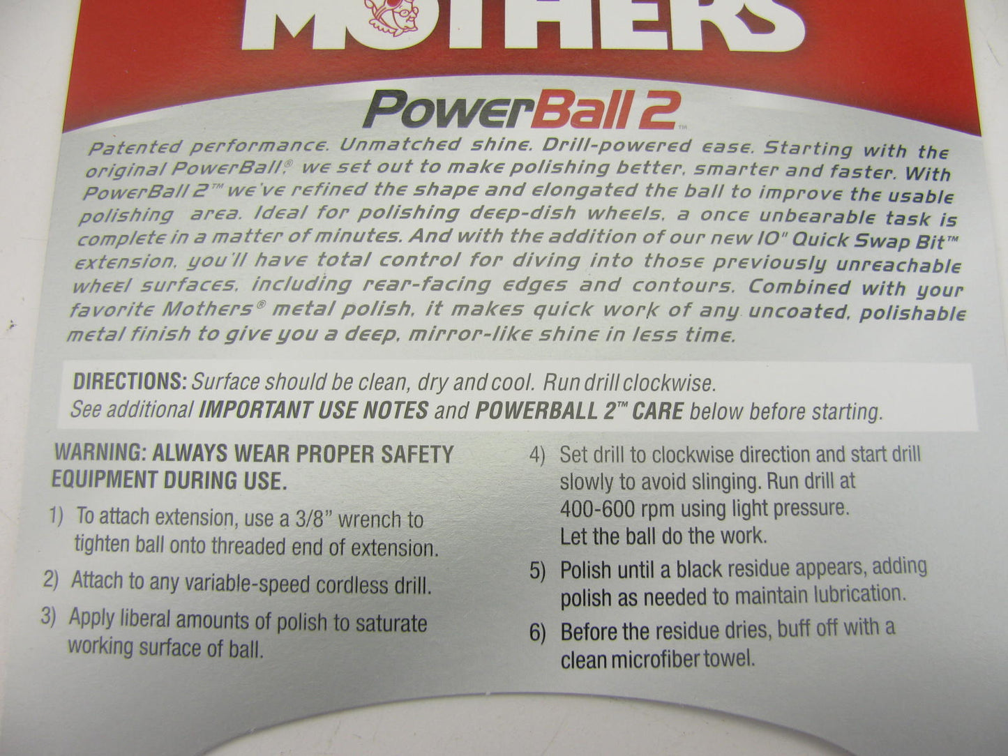 Mothers 05143 PowerBall 2 Metal Polishing Tool  (Drill Powered Polishing Ball)