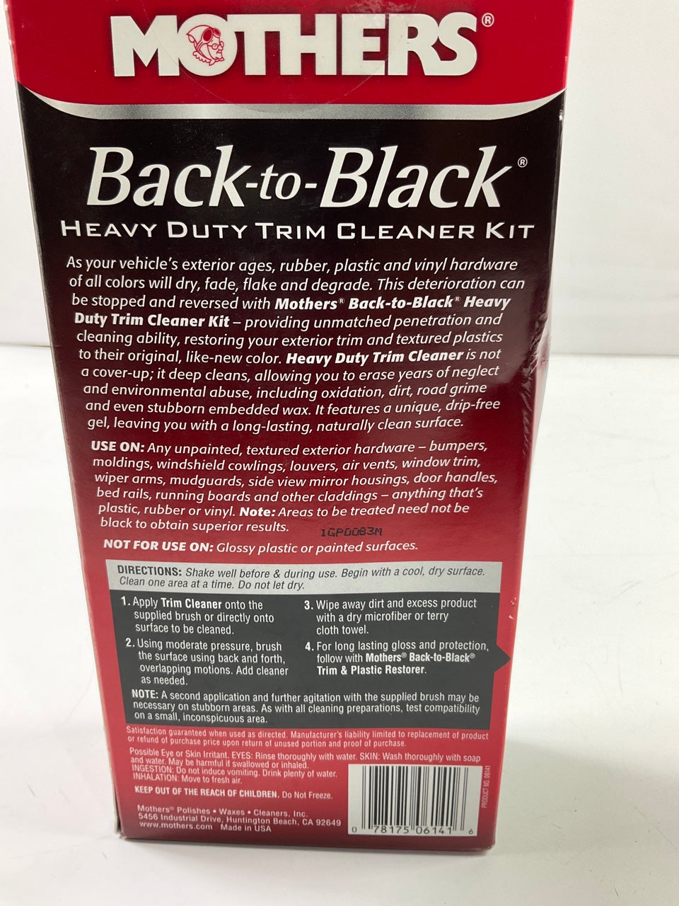 Mothers 06141 Back-to-Black Heavy Duty Trim Cleaner Kit, 12 Fl. Oz.