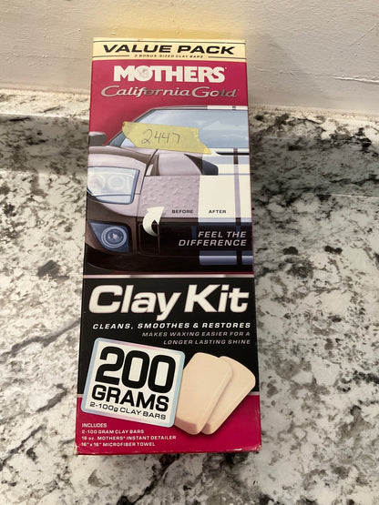 Mothers 07240 California Gold Clay Bar System Car Detailing Wash Original Kit