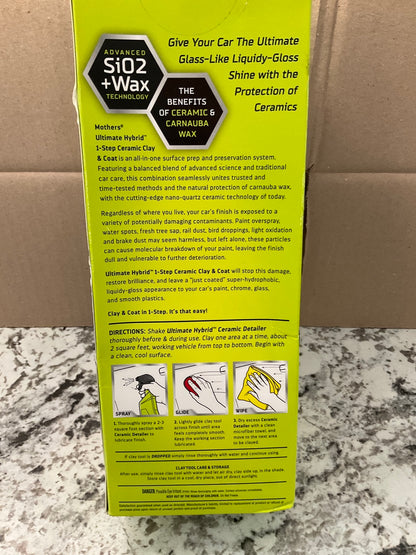 NEW, Mothers 07260 Ultimate Hybrid 1 Step Ceramic Clay & Coat Cleaning Kit