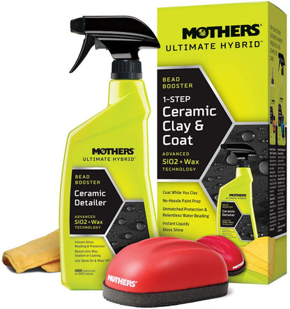 NEW, Mothers 07260 Ultimate Hybrid 1 Step Ceramic Clay & Coat Cleaning Kit