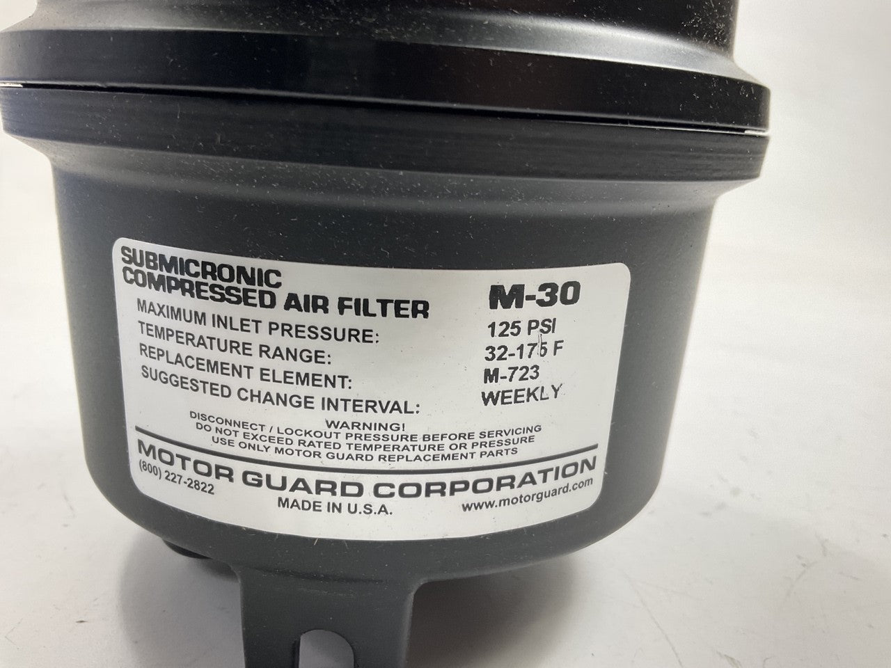 Motor Guard M-45 Clean Filter Kit, 1/4'' NPT, 45 Cfm At 80psi, .01 Micron, 125psi