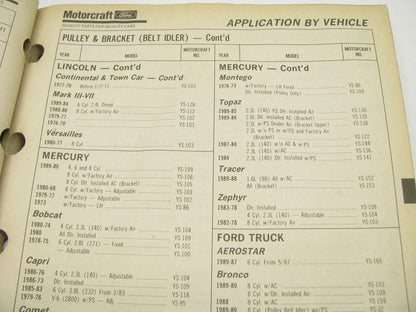 Motorcraft AC200R Air Conditioning Parts Catalog - 1989 February, 225 Pages