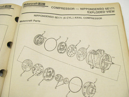 Motorcraft AC200R Air Conditioning Parts Catalog - 1989 February, 225 Pages
