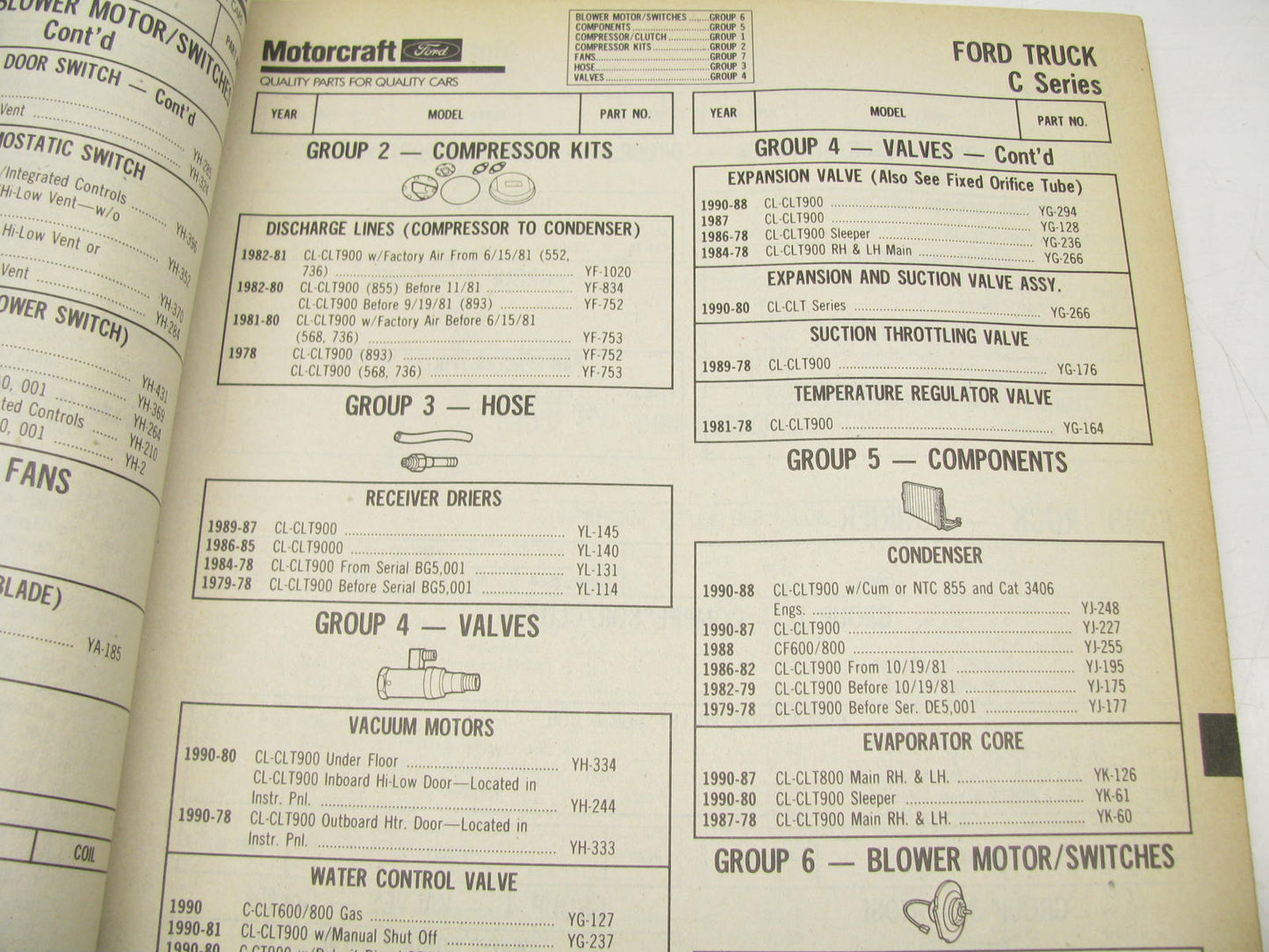 Motorcraft AC200S Air Conditioning Part Catalog - March 1990, 256 Pages