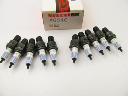 (10) VINTAGE Motorcraft AGS4C Spark Plugs