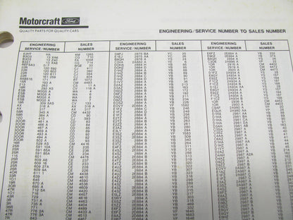 Motorcraft AP42S Cross Reference Catalog Ford To Motorcraft, July 1992 139 Pages