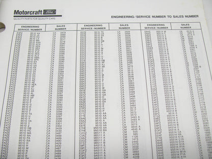 Motorcraft AP42S Cross Reference Catalog Ford To Motorcraft, July 1992 139 Pages