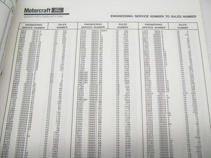 Motorcraft AP42S Cross Reference Catalog Ford To Motorcraft, July 1992 139 Pages