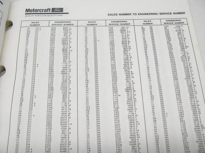 Motorcraft AP42S Cross Reference Catalog Ford To Motorcraft, July 1992 139 Pages