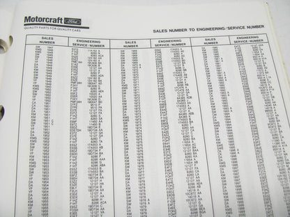 Motorcraft AP42S Cross Reference Catalog Ford To Motorcraft, July 1992 139 Pages