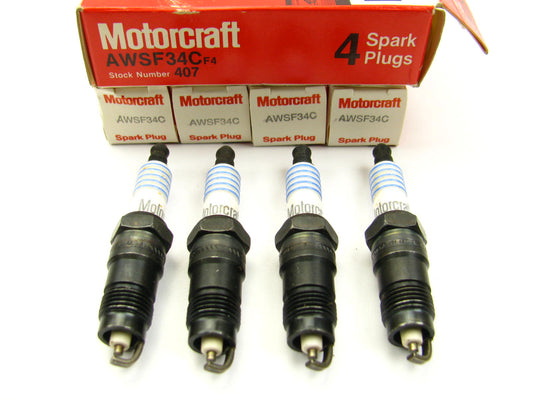 (4) Motorcraft AWSF34C Ignition Spark Plugs 1984-1986 Ford Mercury 1.6L 1.9L