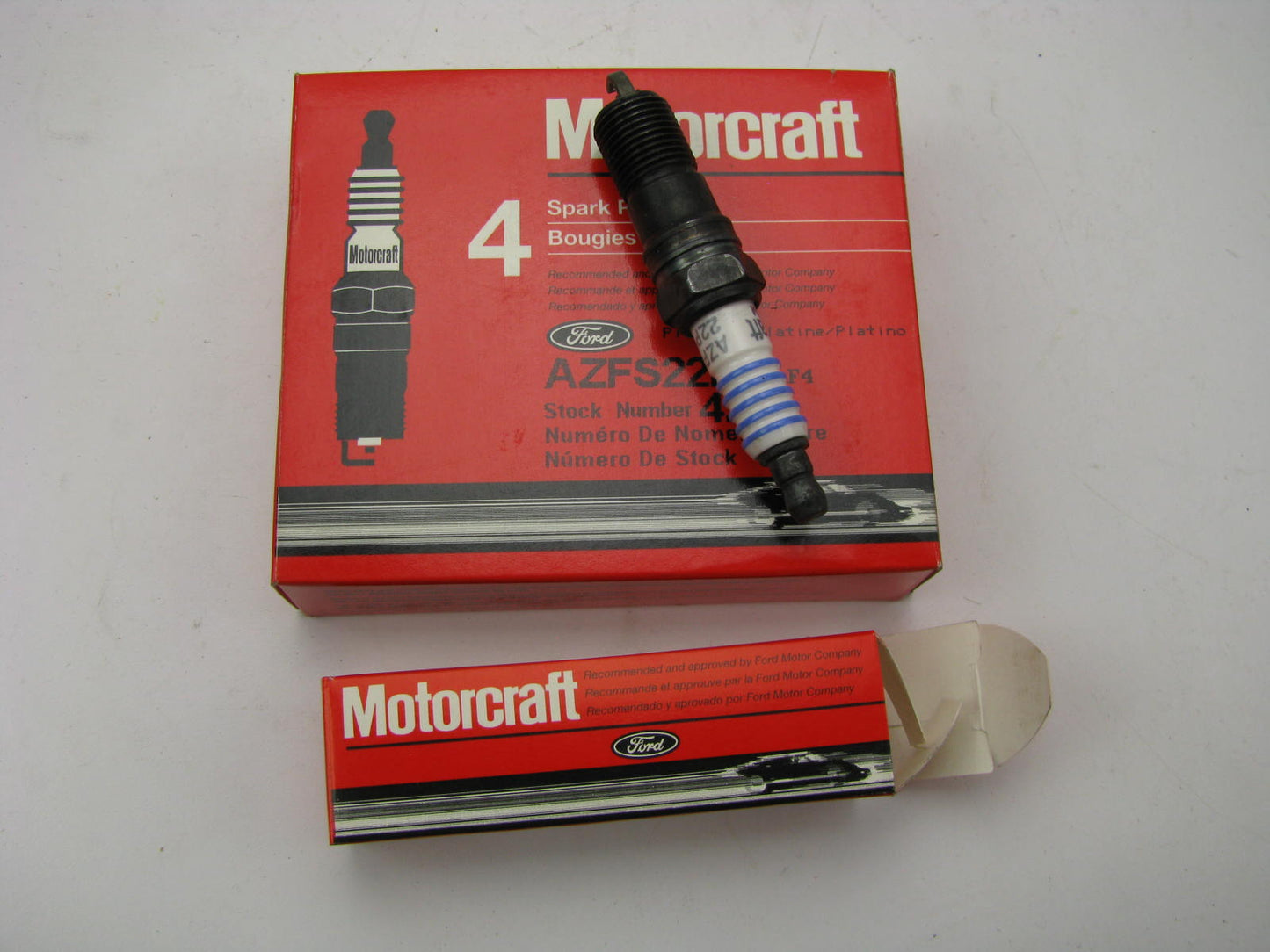 (4) Motorcraft AZFS22PP Ignition Spark Plugs For 1995-1996 Mercury Mystique