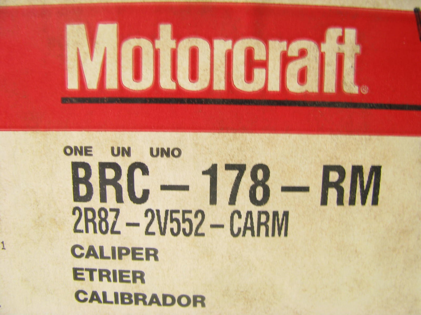 REMAN. Motorcraft BRC-178-RM REAR RIGHT Brake Caliper - 2002-2006 Lincoln LS