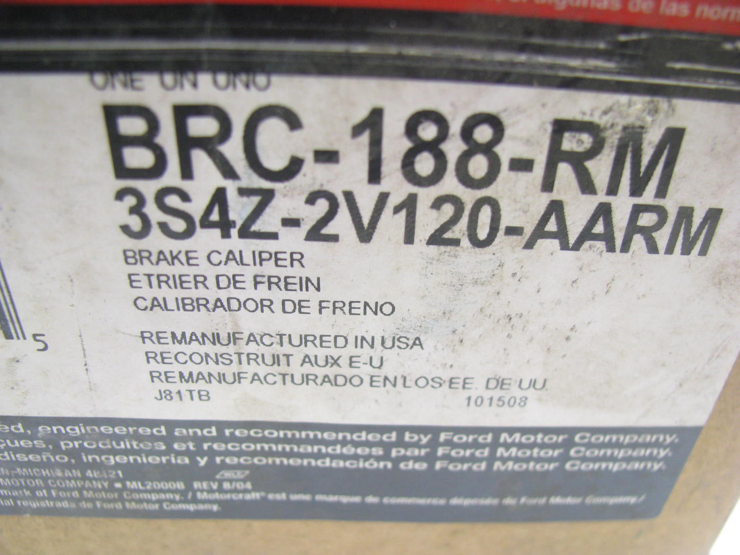 Motorcraft BRC-188-RM Reman Front RIght Brake Caliper 2004 Ford Focus