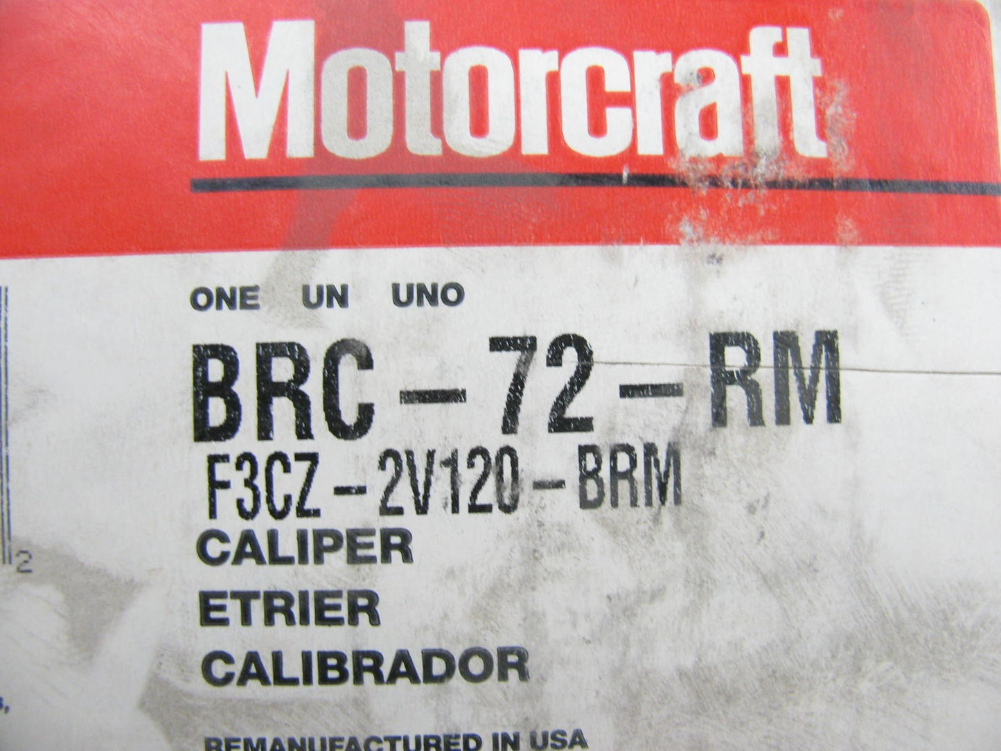 REMAN. Motorcraft BRC72RM Front Right Brake Caliper 13'' WHEELS ONLY 91-96 Escort