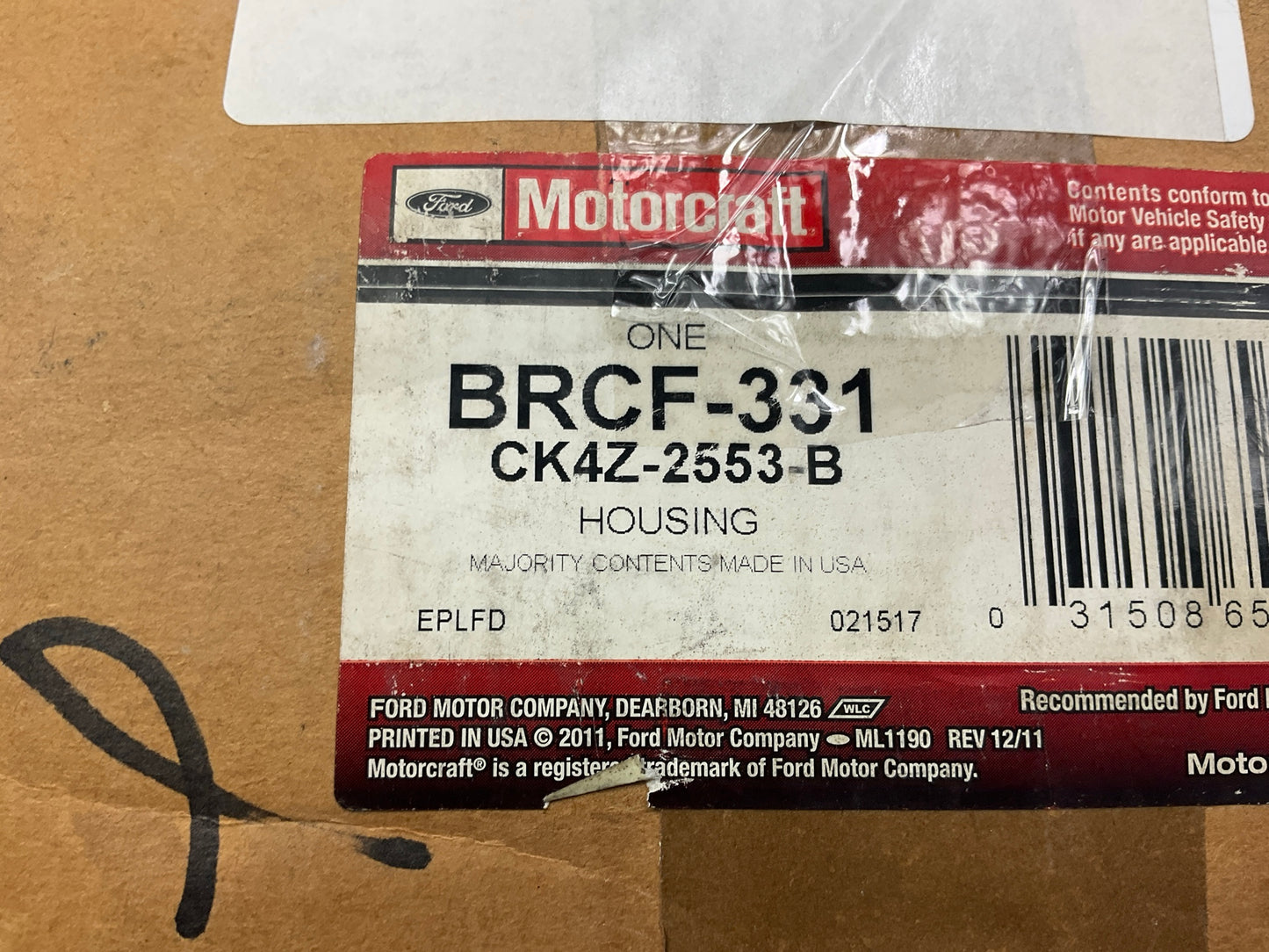 NEW Motorcraft BRCF331 Rear Left Brake Caliper - 15-17 Ford Transit 150 250 350