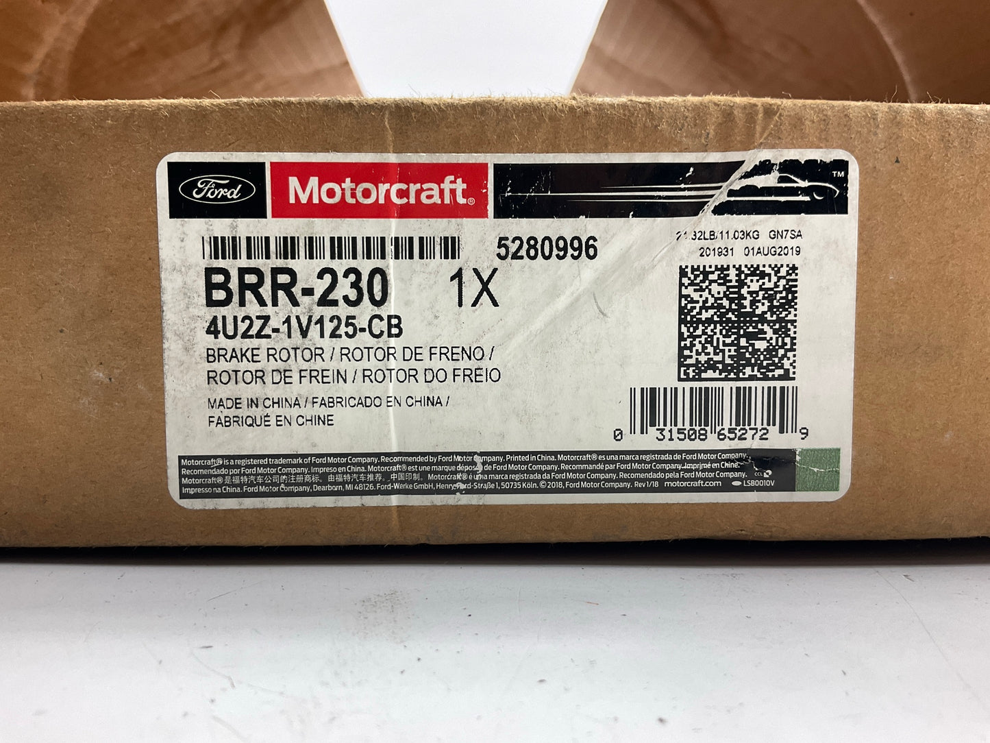 Motorcraft BRR-230 Front Disc Brake Rotor - 4U2Z-1V125-CB