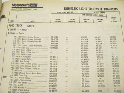 Motorcraft C200Y Wire And Cable Catalog 1991-1992 March