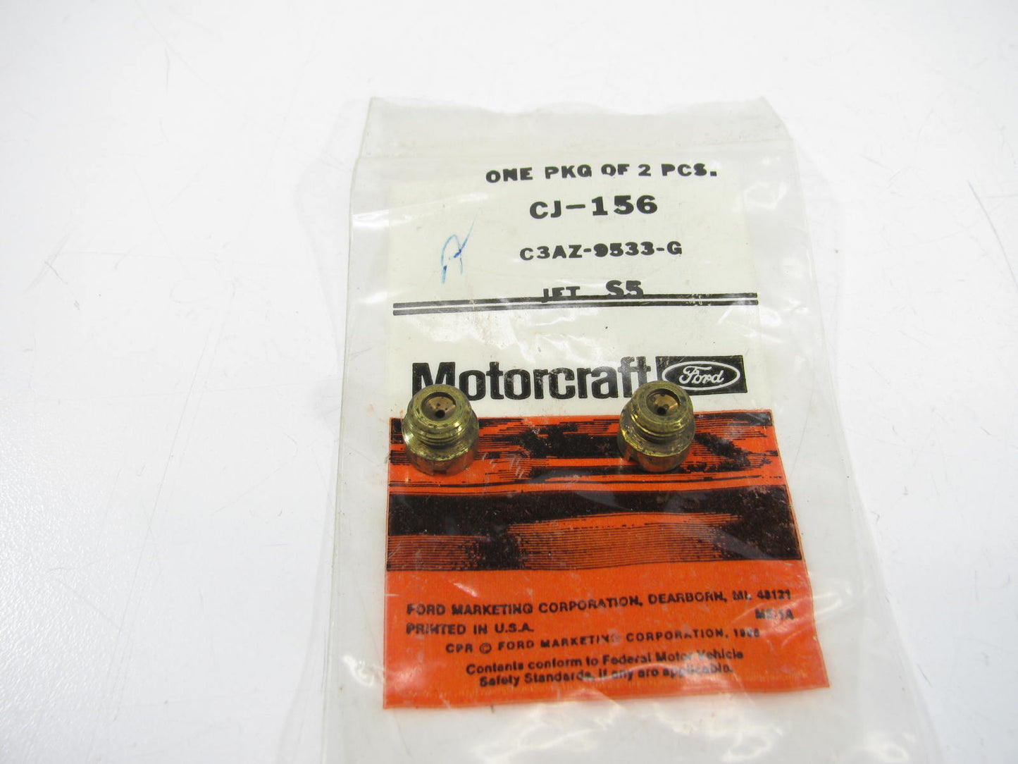 Motorcraft CJ156 Carburetor Metering Jets 1964 Ford 289-V8 Autolite C4AF-B 2-BBL