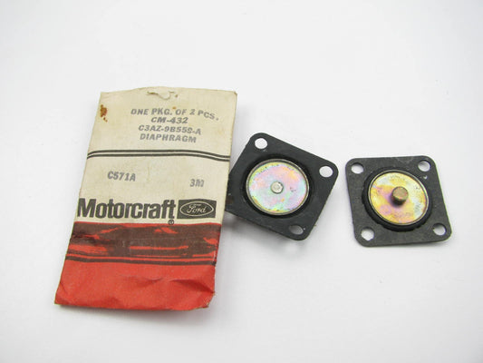 (2) Motorcraft CM-432 Carburetor Accelerator Pump Diaphragm - Autolite 1100 1101