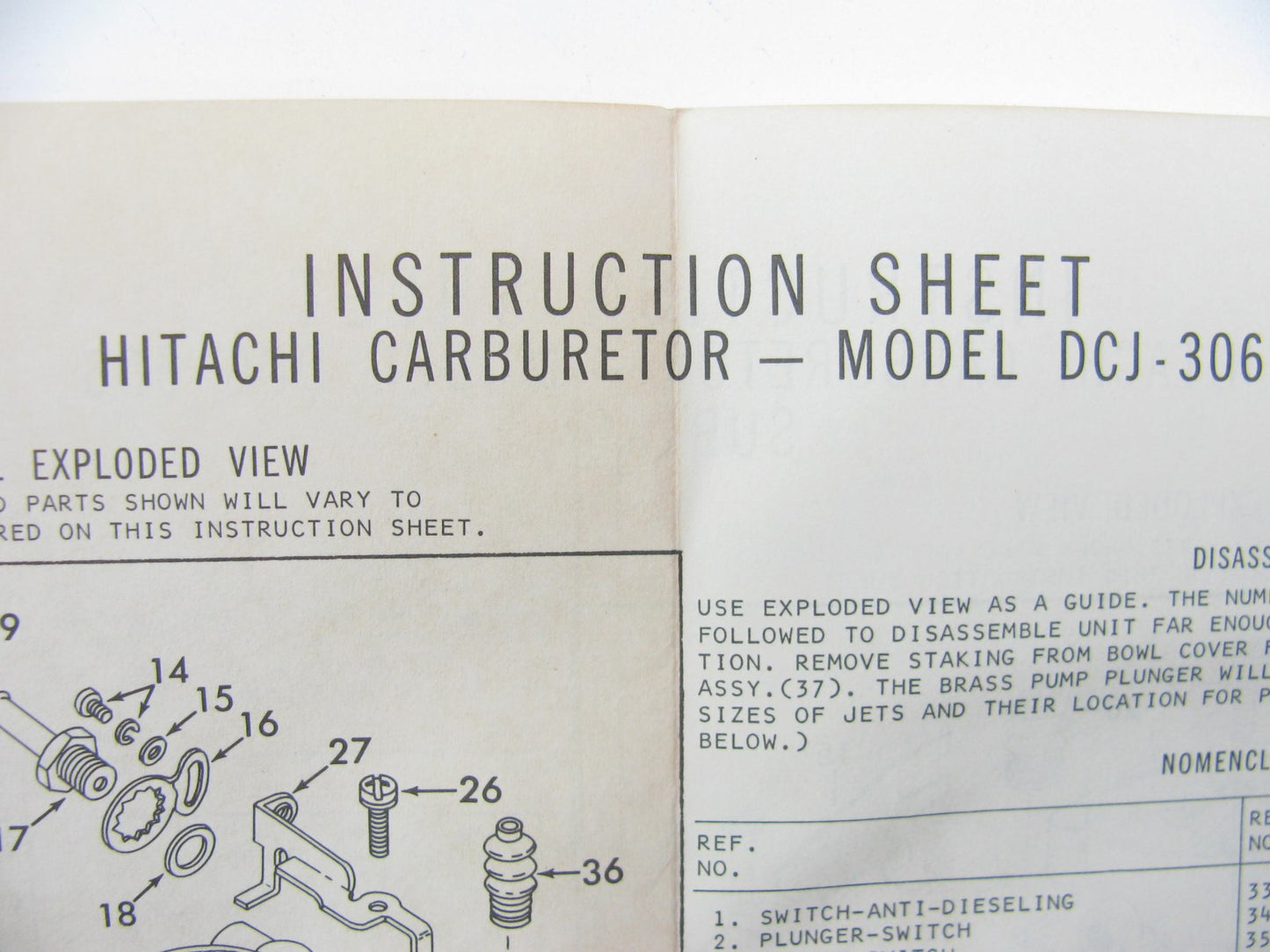 Motorcraft CT-1080B Carburetor Rebuild Kit For 71-79 Subaru HI-2 DCG-306 DCJ306