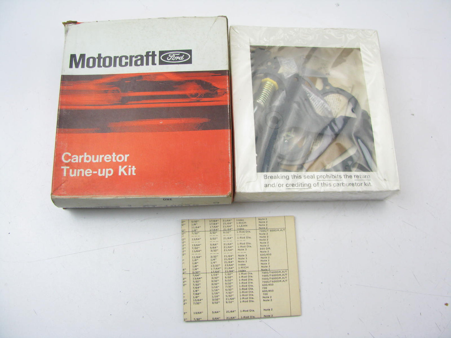 Motorcraft CT-1083B Carburetor Rebuild Kit 1974-1978 GM Rochester 2G 2GC 2GV