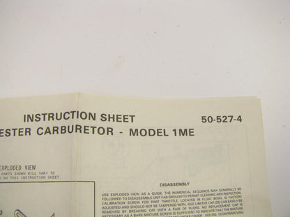 Motorcraft CT-1203 Carburetor Rebuild Kit 1978-1979 GM Rochester Mono-Jet 1ME