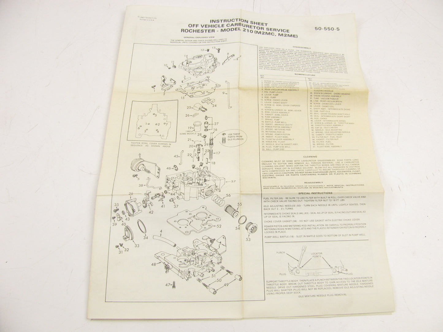 Motorcraft CT-1206B Carburetor Rebuild Kit 1977-1980 GM Rochester M2MC M2ME