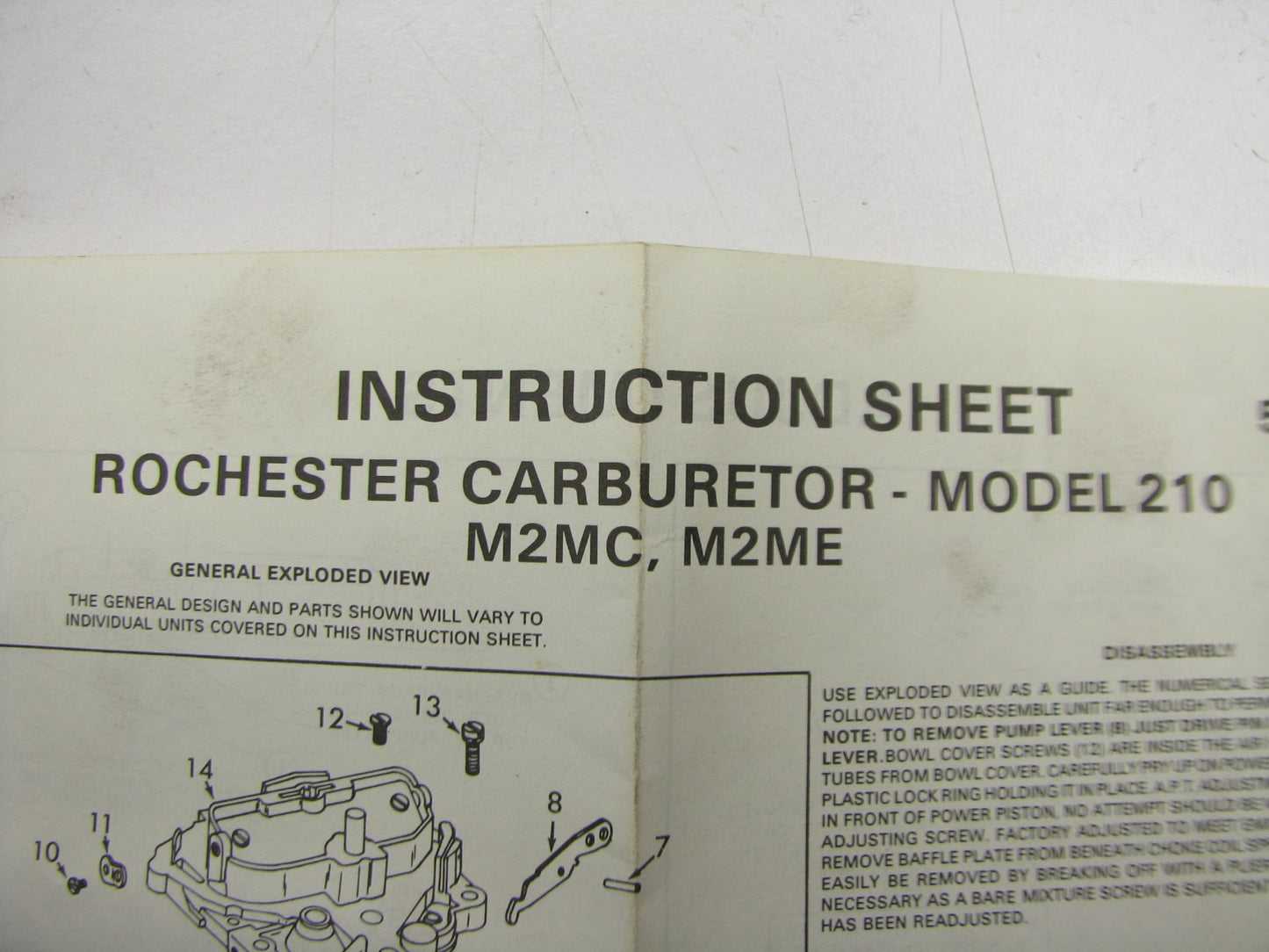 Motorcraft CT-1214A Carburetor Rebuild Kit 78-79 Olds 260 4.3L V8 Rochester 2BBL