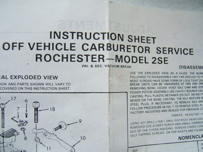 Motorcraft CT-1434 Carburetor Rebuild Kit