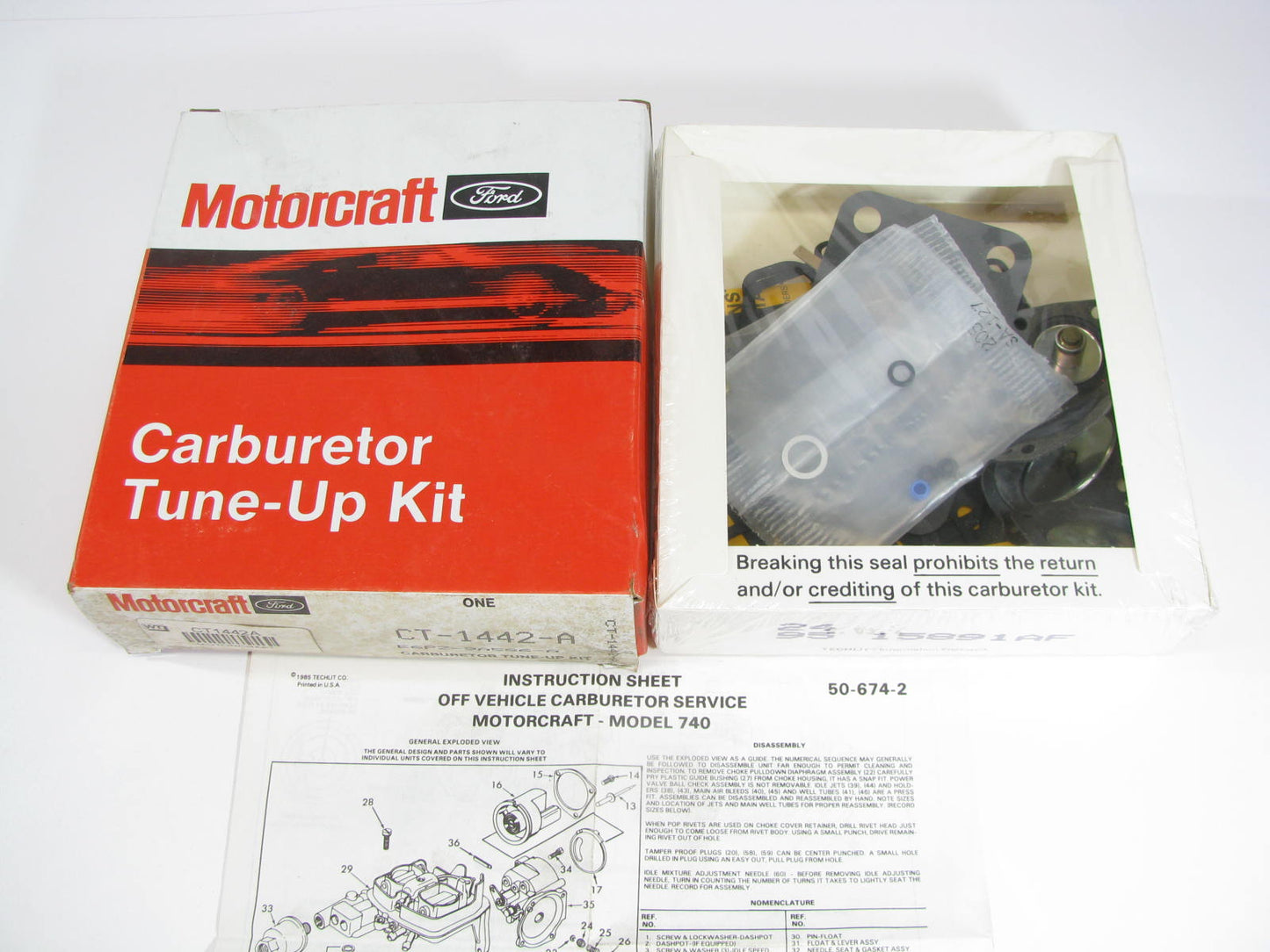 Motorcraft CT-1442A Carburetor Rebuild Kit Repair Kit For Holley Weber 740